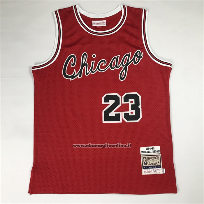 Maglia Chicago Bulls Michael Jordan No 23 Autentico 1984-85 Rosso